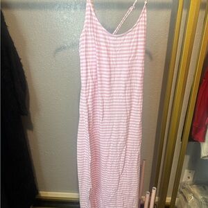 J. Crew lilac and White Striped Midi Dress